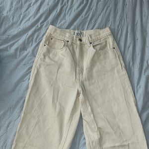 bdg cream high waisted baggy jeans